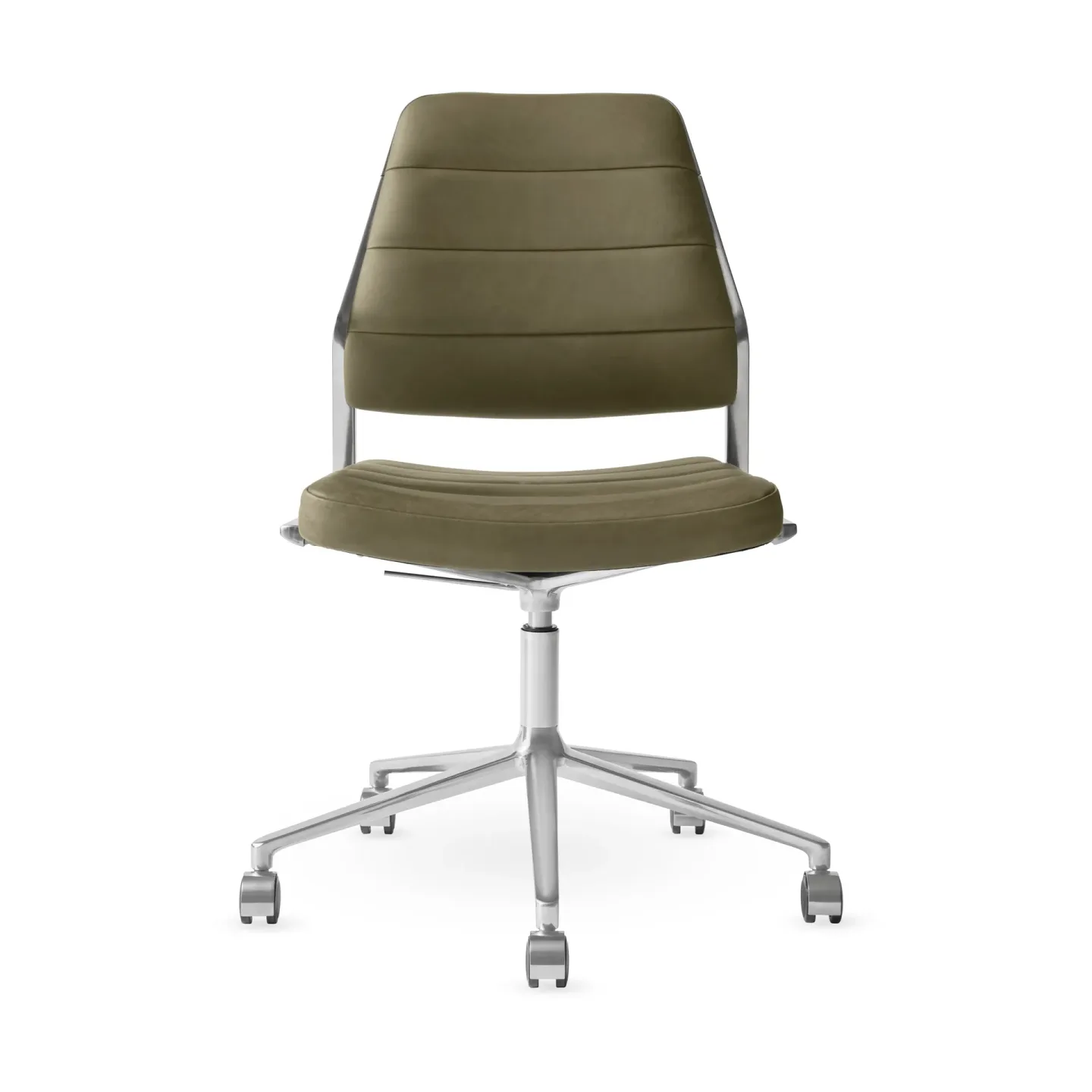 Vipp Vipp454+ Swivel chair kontorsstol med hjul Bosco leather green-polished aluminium