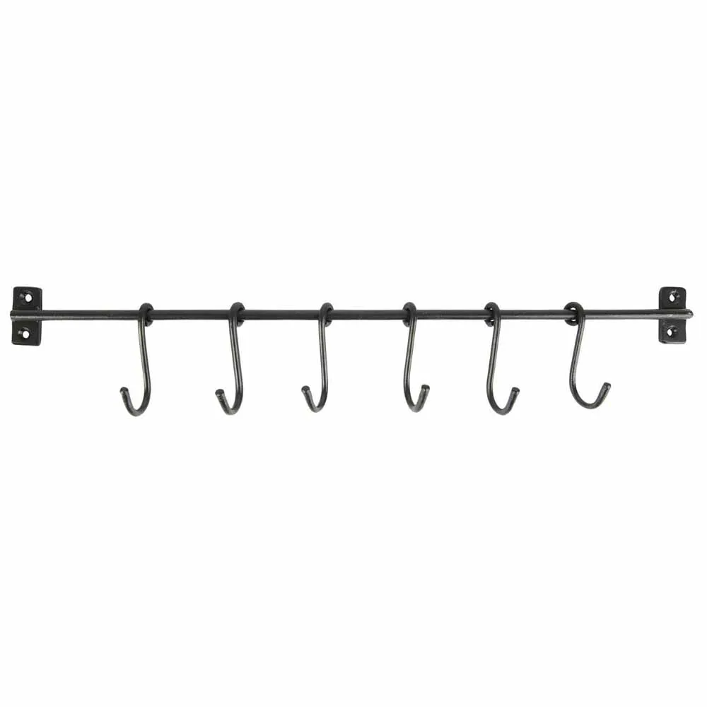 Kroklist med 6 krokar 50 cm Svart