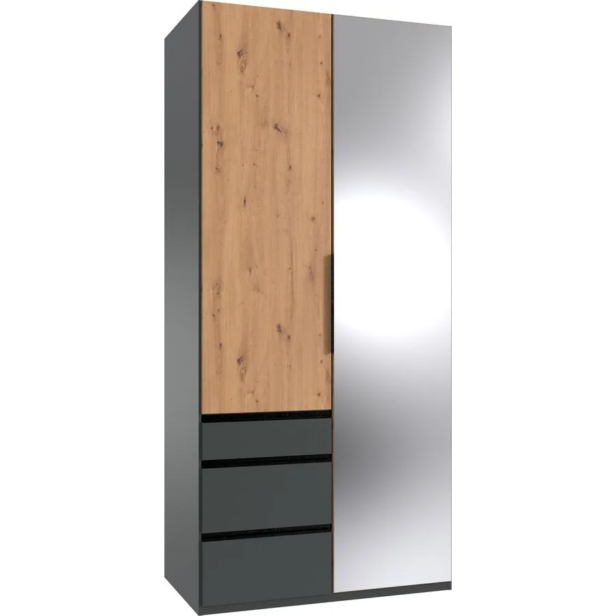 Kleiderschrank Sanko graphit/Eiche Nachbildung Holzwerkstoff B 100 cm