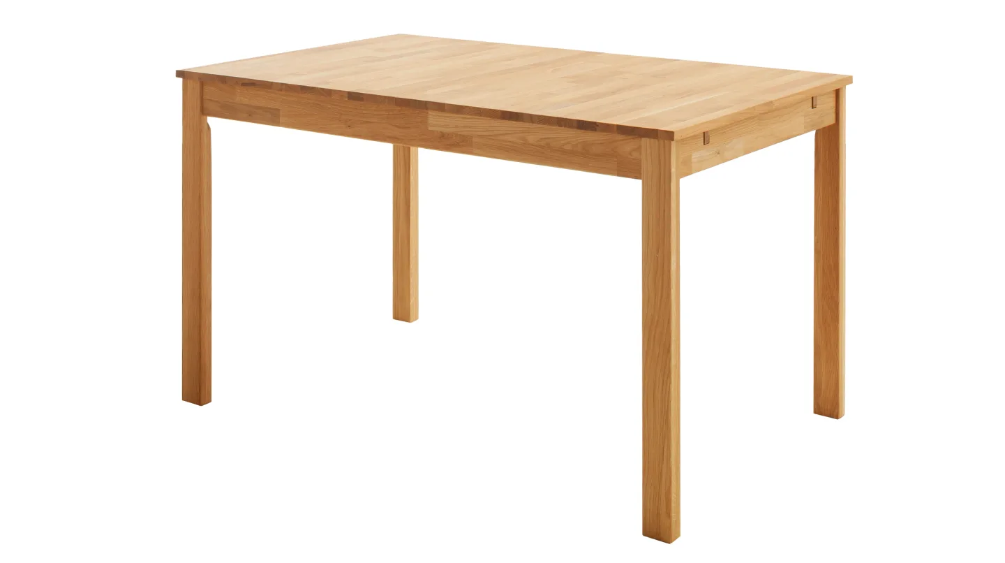 Esstisch 125 cm ausziehbar 165 cm Wildeiche massiv geölt - VARIUS
