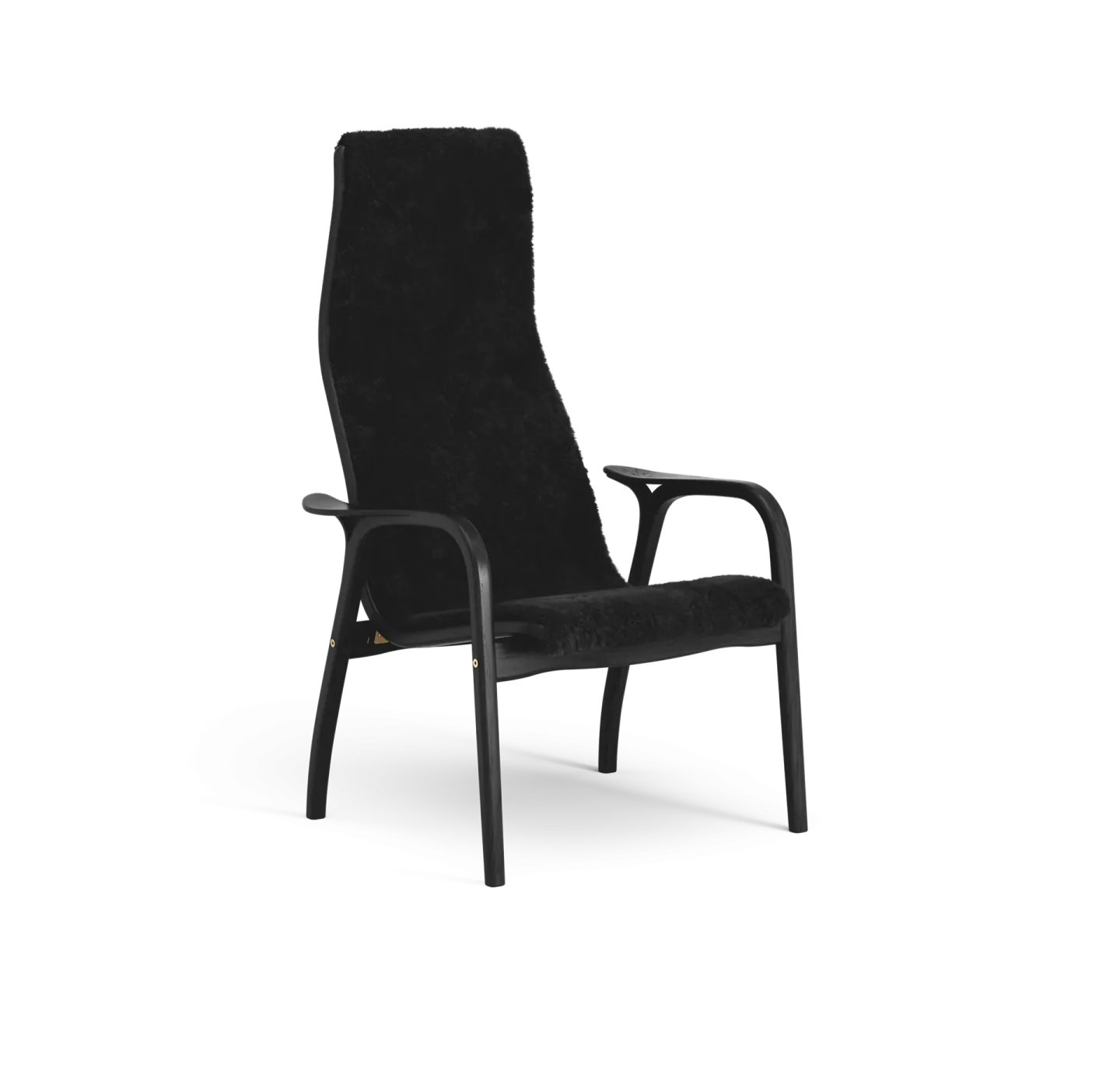 Swedese Lamino Sessel Schaffell black, Buche schwarz gebeizt