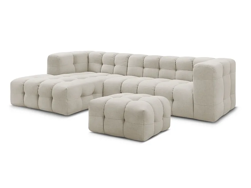 Ecksofa mit Hocker BOBOCHIC CLOUD Stoff beige