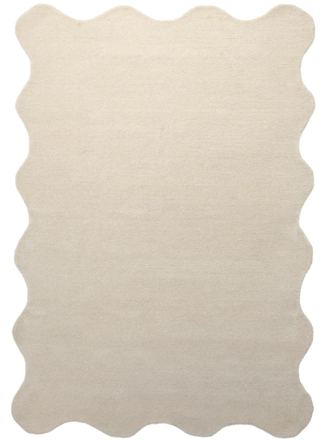 Bølget ullteppe - Diu Hand Tufted Wool Premium (krem) (Størrelse: 200 x 290 cm)
