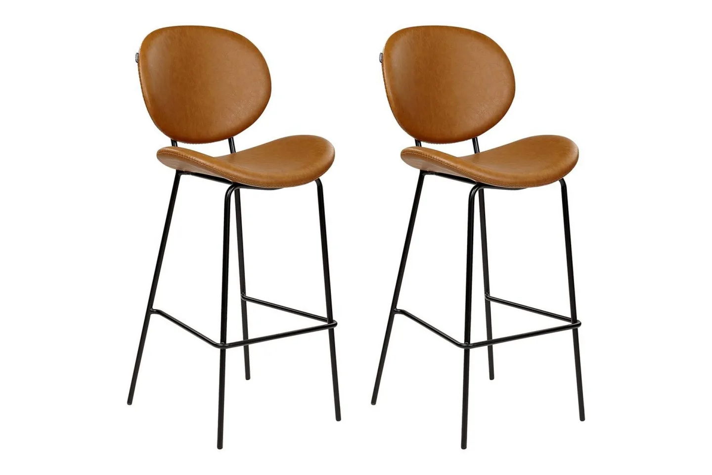 Barstol Luana set om 2 Brun-Svart - Brun-Svart