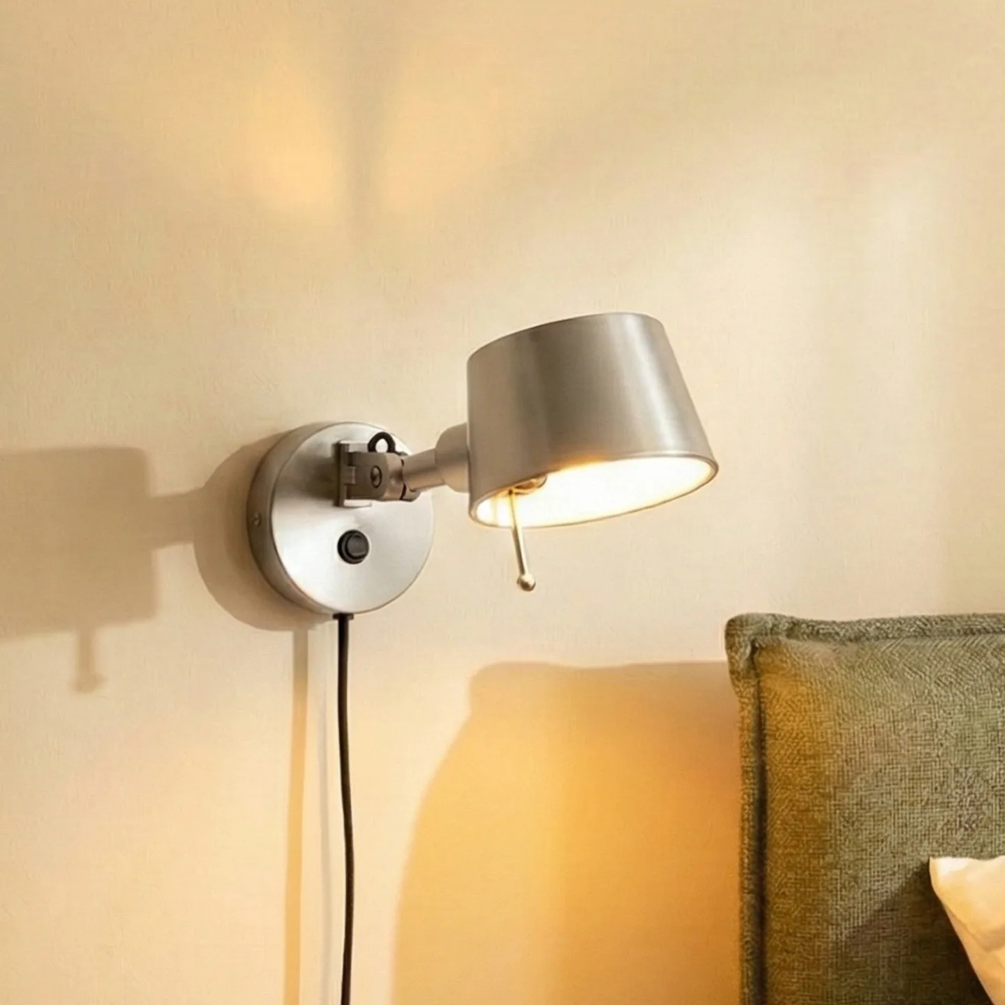 Silka Wandleuchte, nickel satin, flexibel, 14 cm, Stecker - Lucande - Arbeitszimmer / Büro - Modern - Metall - Einflammig