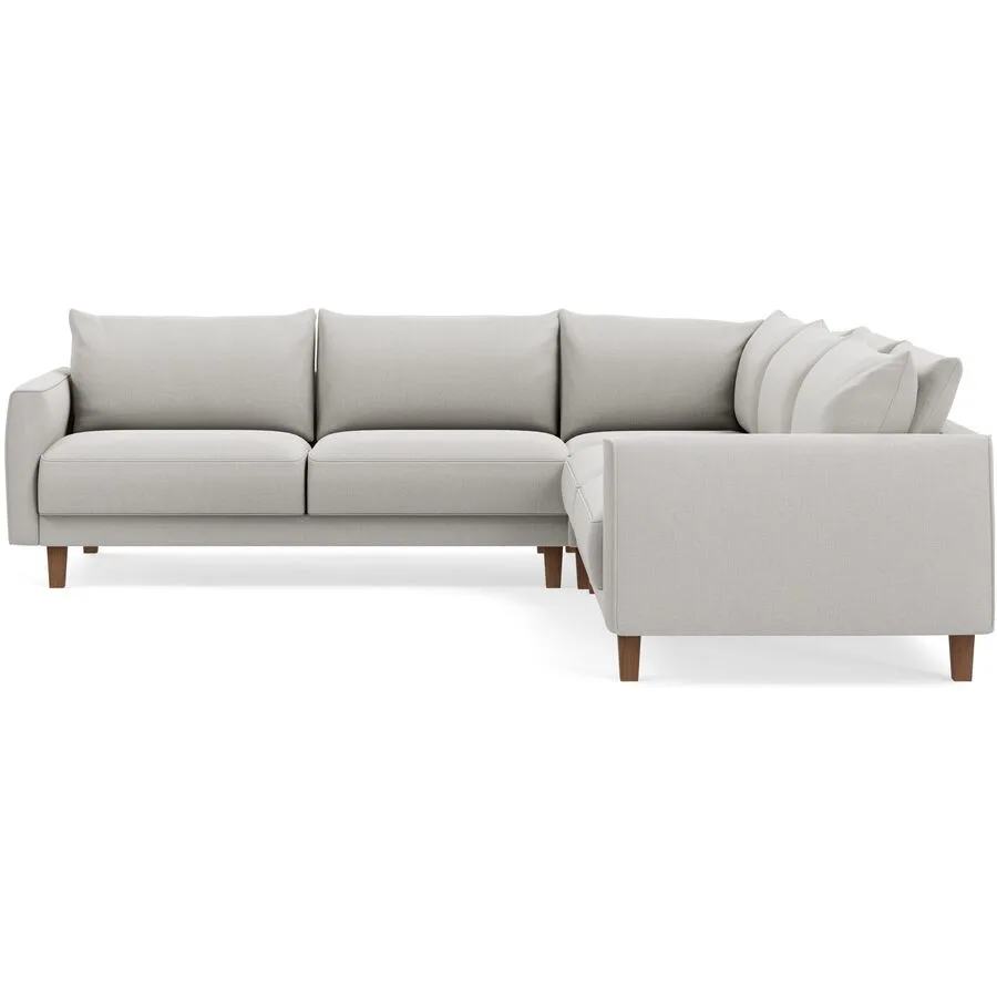 Ecksofa Avena Variabel Stoff/Holzfuss walnuss cream B 264 T 264 cm - Möbel Konfigurator: Traummöbel individuell zusammenstellen