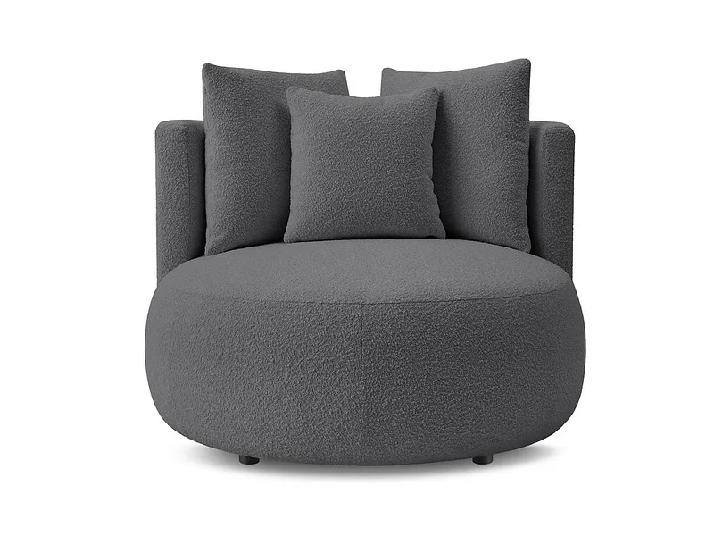 Sessel BOBOCHIC CESAR Boucle-Stoff dunkelgrau