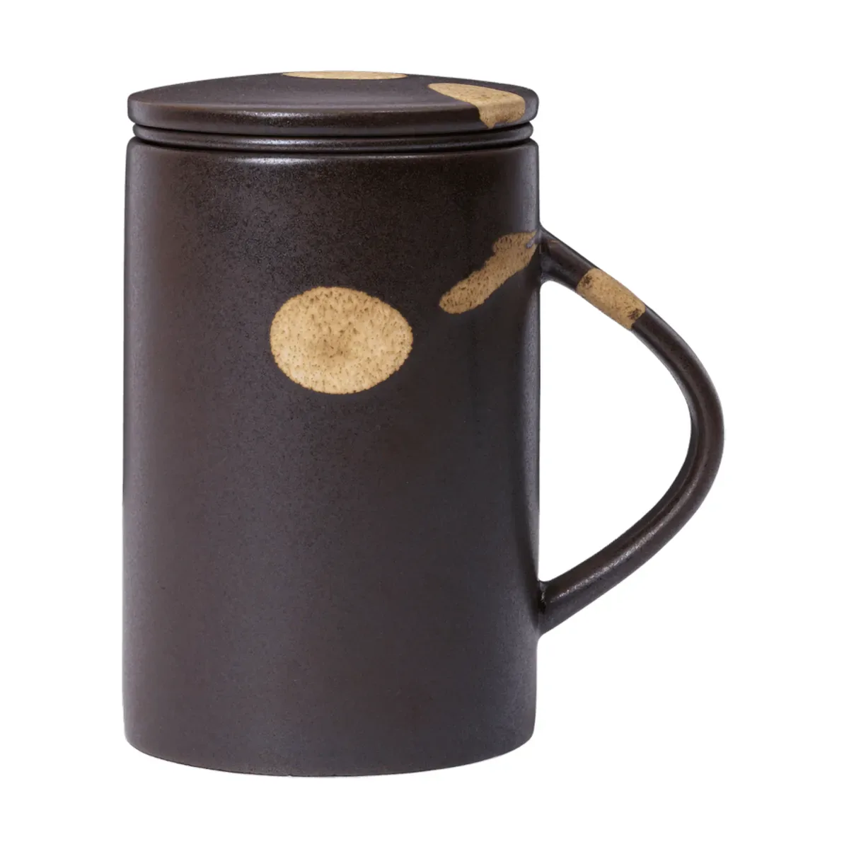 Ferm Living Koyo Teebecher mit Teesieb 40 cl Dark brown-buff