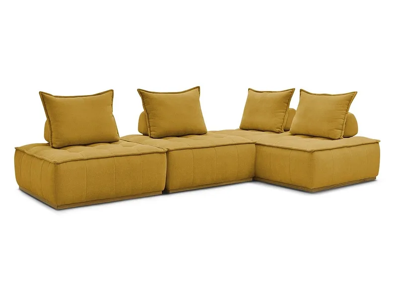 Ecksofa BOBOCHIC ELISA Stoff mit Textur gelb