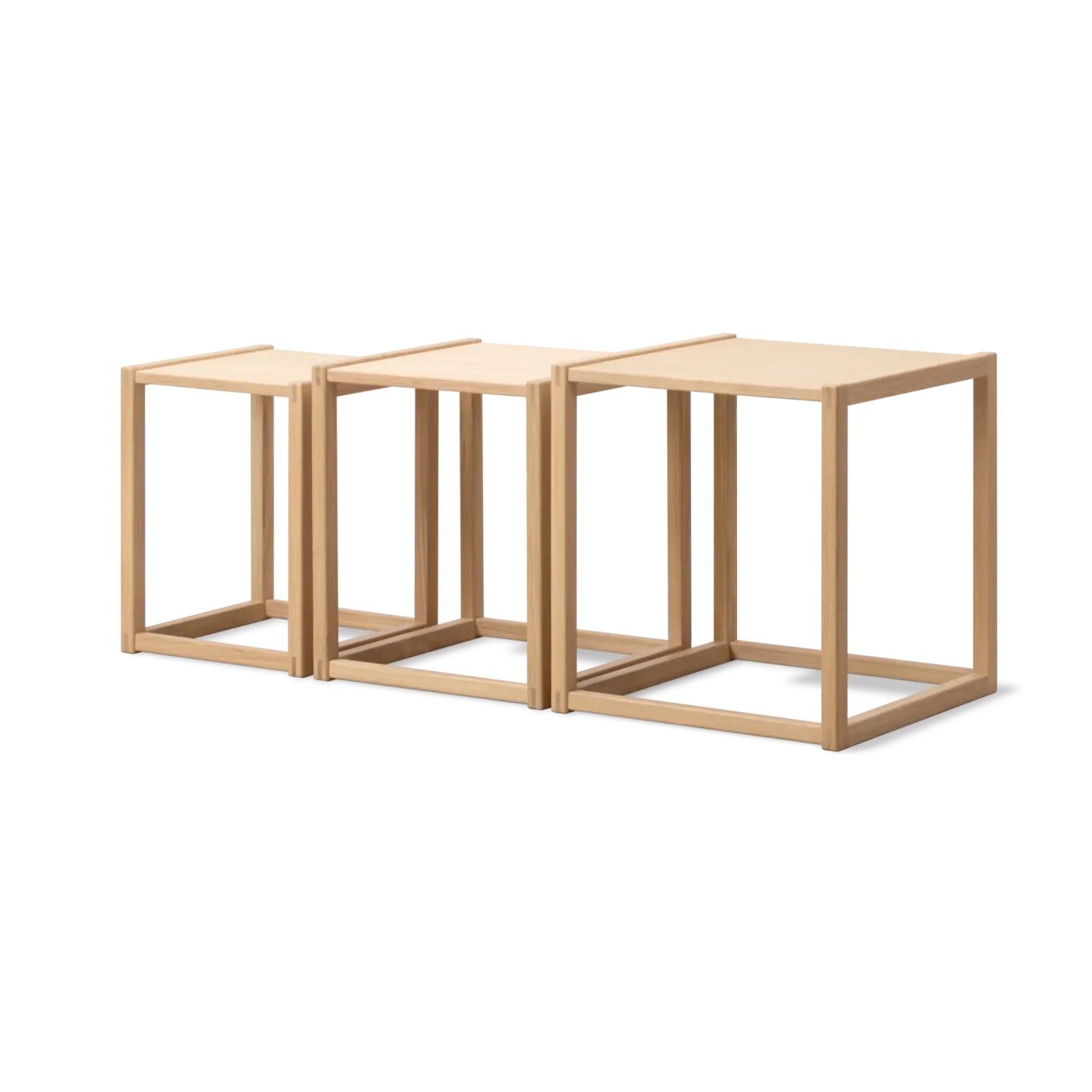Fredericia Furniture BM375 Nesting Beistelltisch 3-teilig Hell geölte Eiche