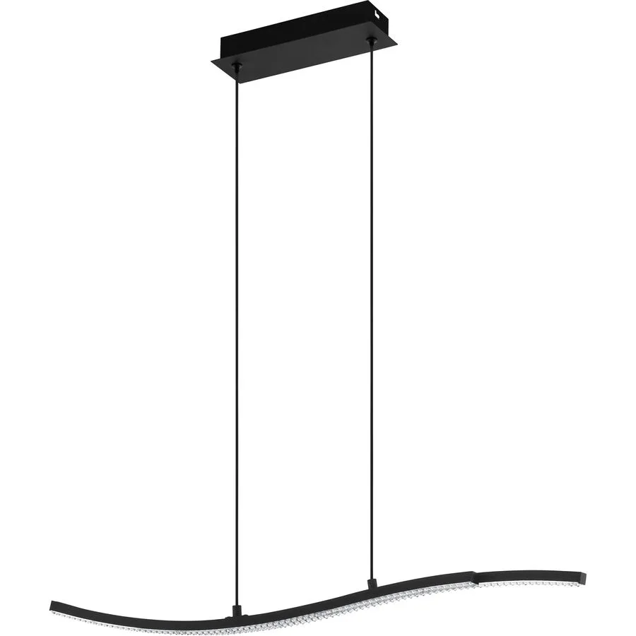 Eglo Pendellampe Lejias Schwarz Stahl 8 cm 175 cm - LED - Lichtfarbe: Warmweiss - LED Energiesparlampen