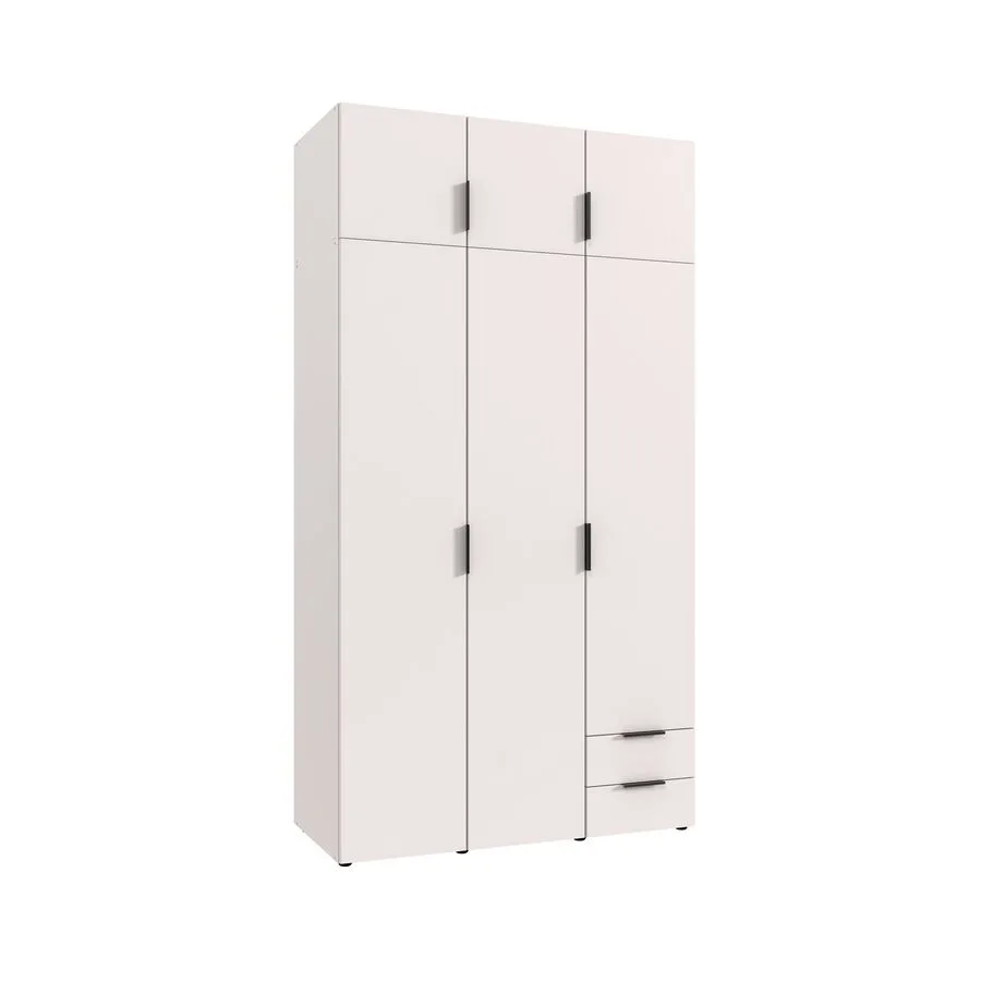Kleiderschrank Modu weiss/schwarz Holzwerkstoff B 120 cm