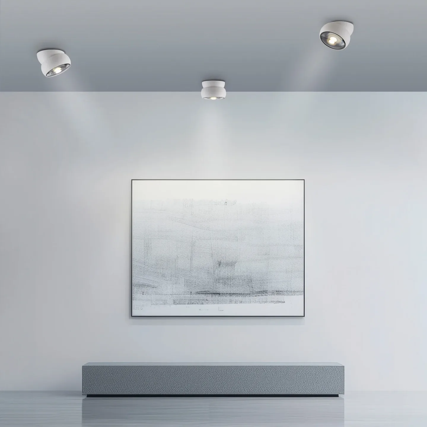 LED-loftspot PURE Move, hvid, Ø 12 cm, metal/glas - Stue - Moderne - Med én lyskilde