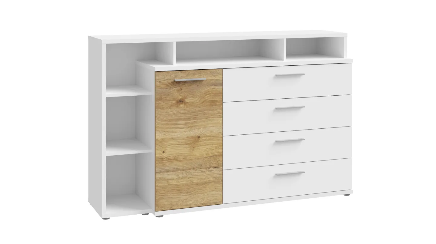 Kommode weiß Artisan Eiche 153 x 42 cm - MAYACUS