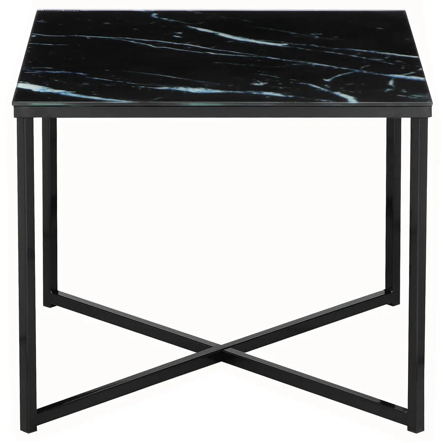 Beistelltisch Gahte Schwarz Glas 50 cm