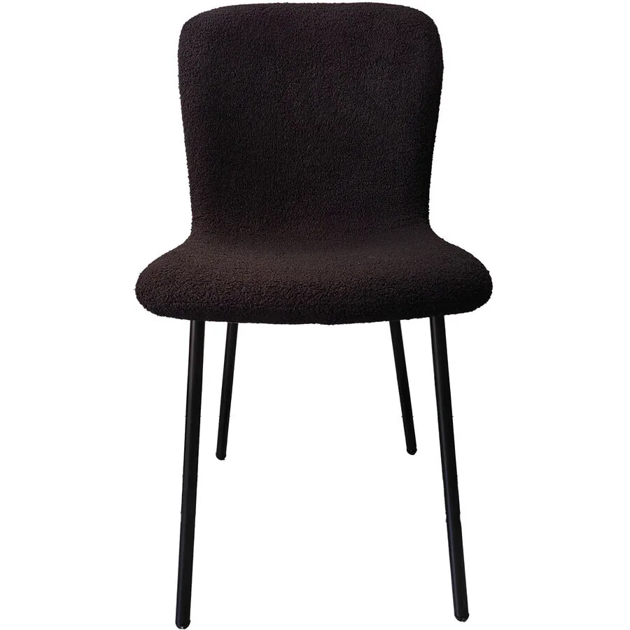Stuhl 4er-Set Bouclé schwarz Stoff