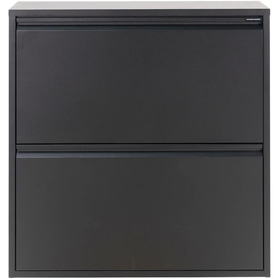Spinder Design Schuhschrank Hesta Schwarz Stahl 75 cm 77.5 cm