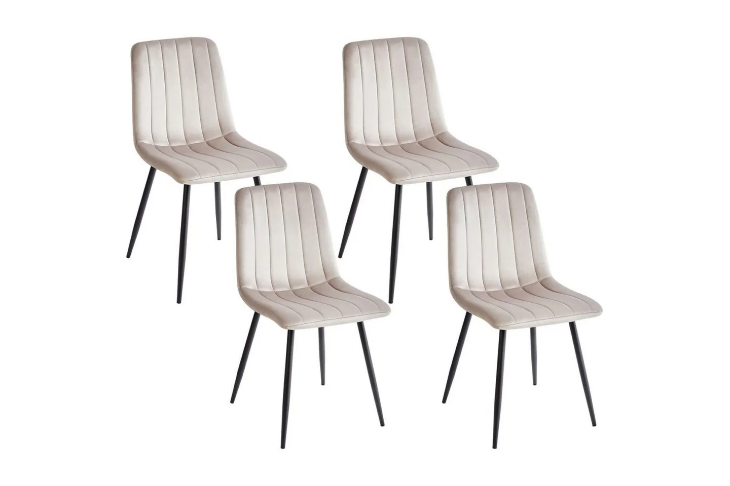 Set med 4 matstolar Kalispell - Beige, svart