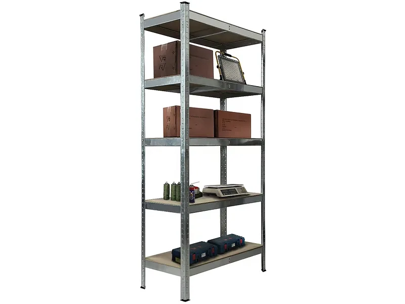 Schwerlastregal CLEVER 90x40x180cm 5 Tablare silber