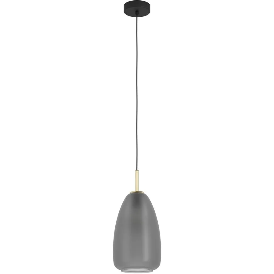 Eglo Pendellampe Alobrase Schwarz Stahl 20 cm 110 cm - Farbe: Schwarz/Messing