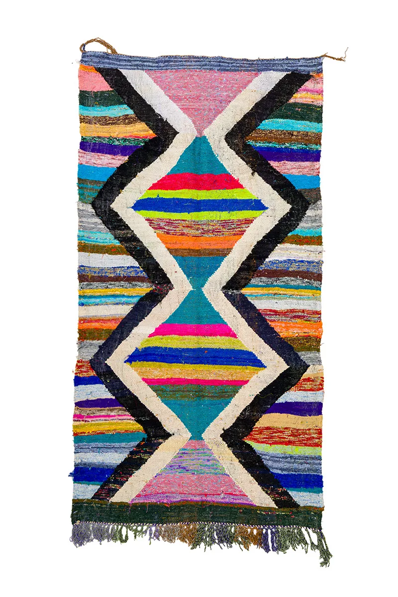 Marokkansk Boucherouite-teppe 135 x 245 cm (Størrelse: 135 x 245 cm)
