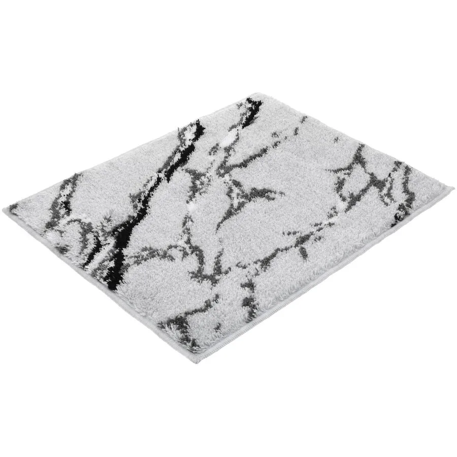 Vossen Badteppich Marble Light Grey Polyacryl 50 x 60 cm Rechteckig