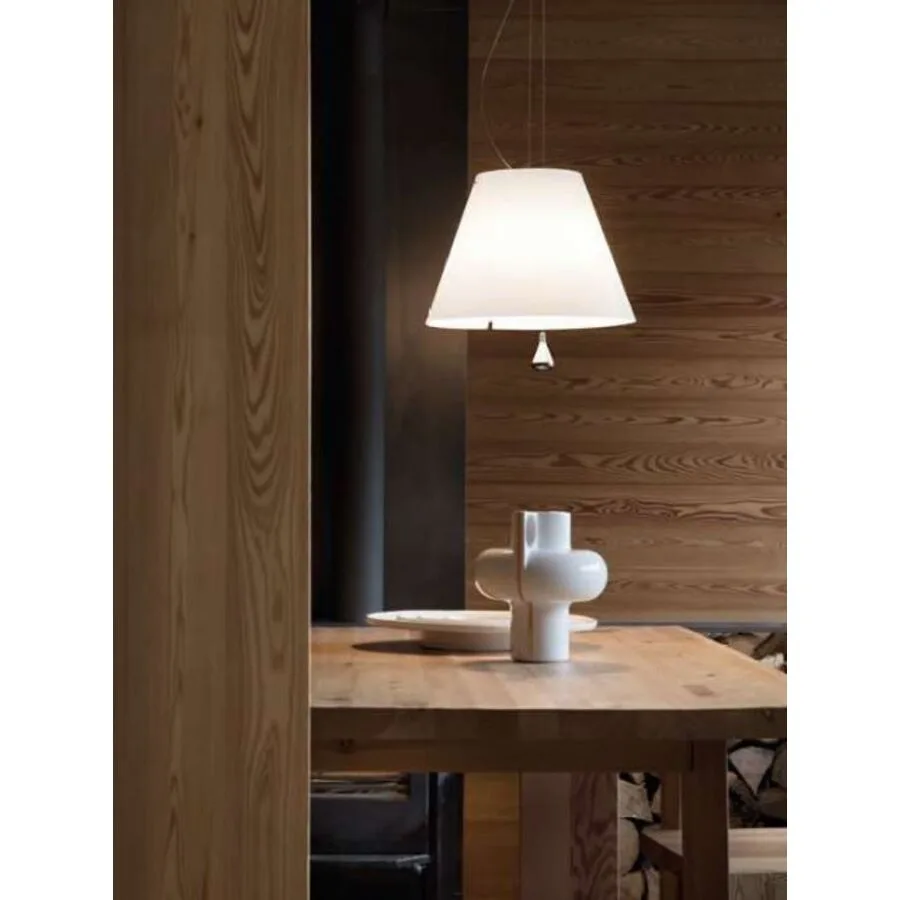 Luceplan Pendellampe Costanza Weiss Kunststoff 40 cm 40 cm - Material: Polycarbonat - Lichtfarbe: Warmweiss