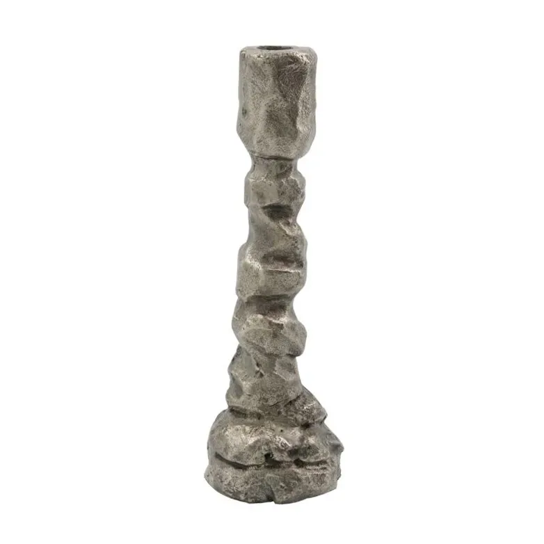 House Doctor Raku Kerzenhalter antiksilber 25cm