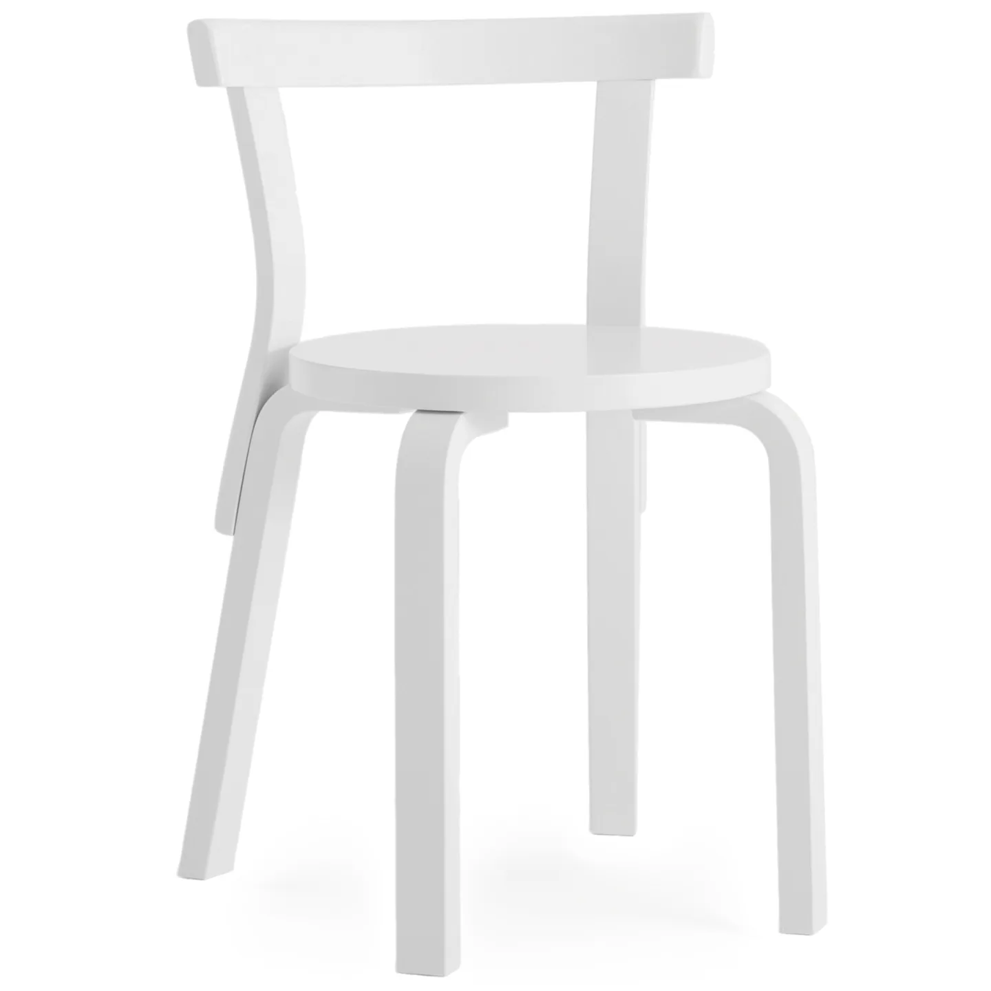 Artek - Chair 68, White lac, White lac - Matstolar - Alvar Aalto - Vit - Trä
