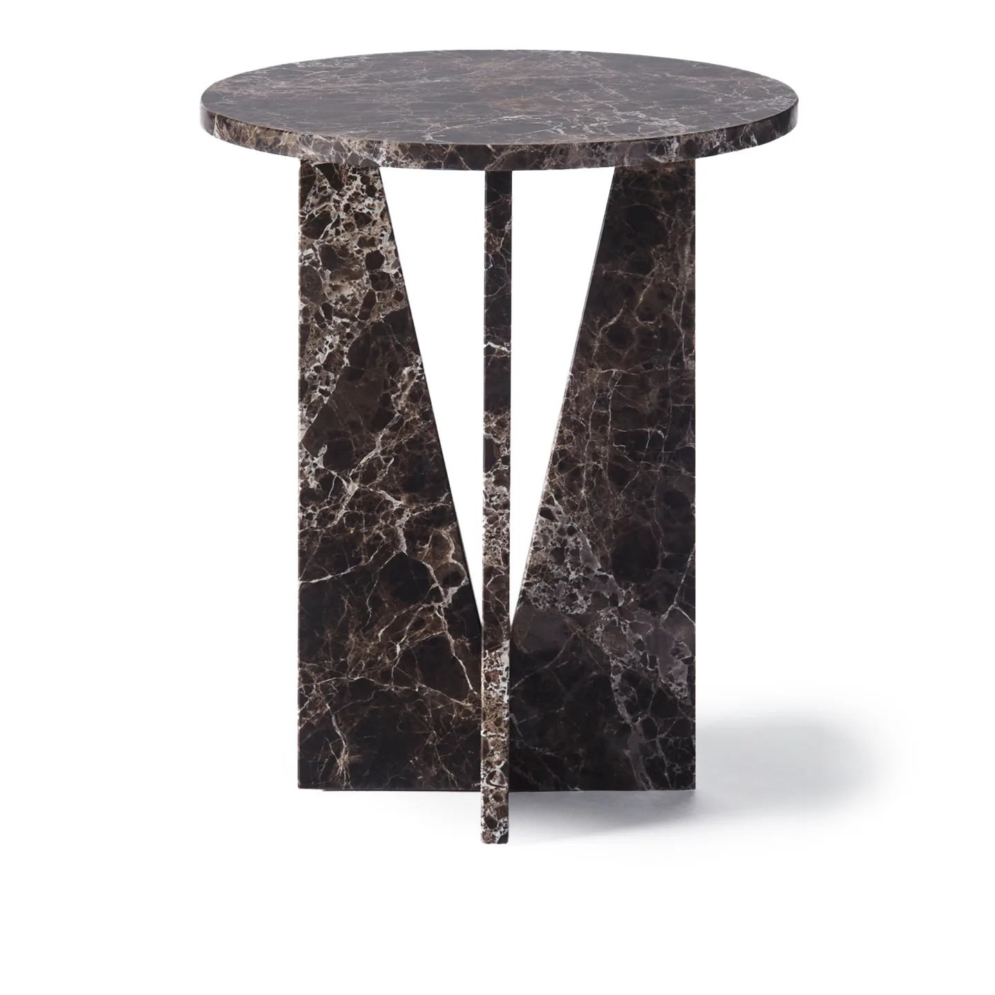 Dusty Deco - V Side Table, Dark Emperador - Sidobord - Edin & Lina Kjellvertz - Brun - Sten