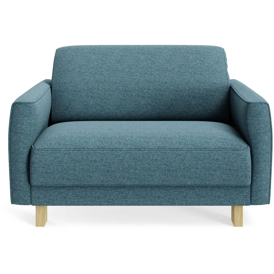 Sessel Avena Petrol Stoff, Eiche B 117 T 96 H 74 cm - Möbel Konfigurator: Traummöbel individuell zusammenstellen
