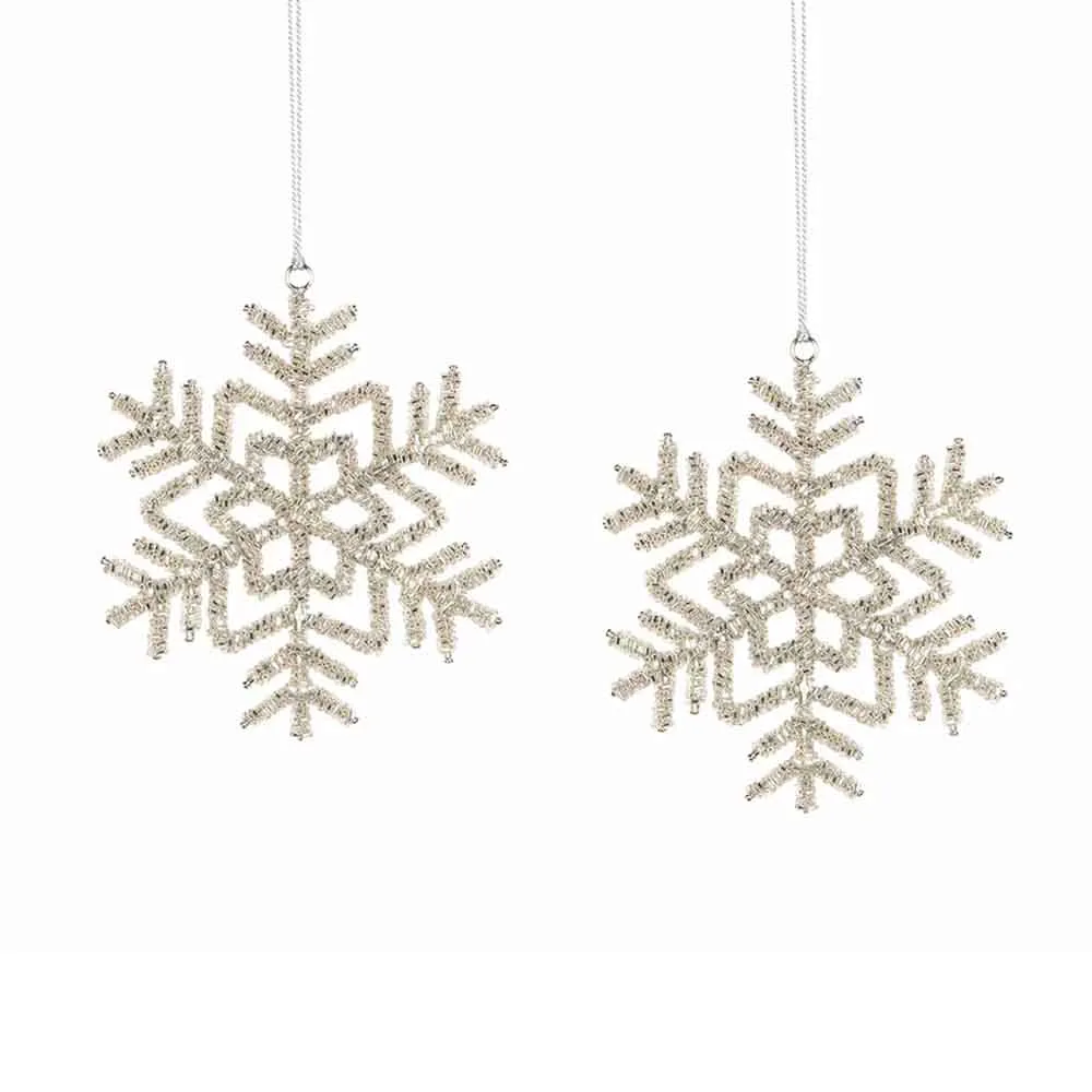 Snöflingor 13 cm Silver set om 2 st