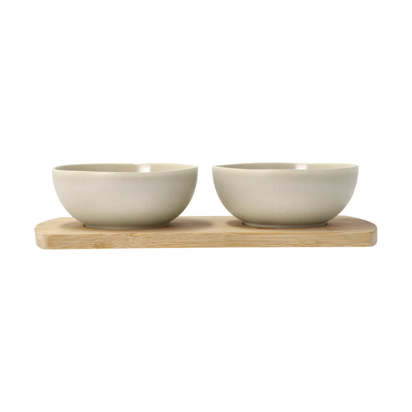 Villa Collection Shoku Bambustablett mit 2 Schalen Beige