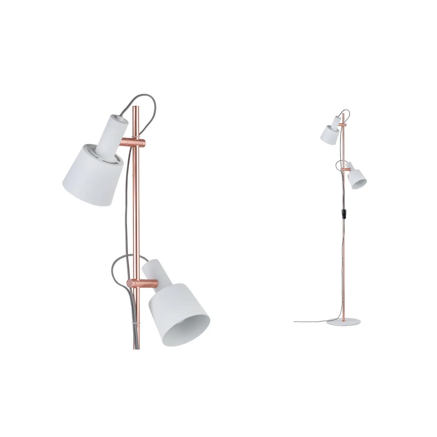 Haldar Gulvlampe Hvid/Kobber - Paulmann - Stue - Moderne - Metal - Med flere lyskilder