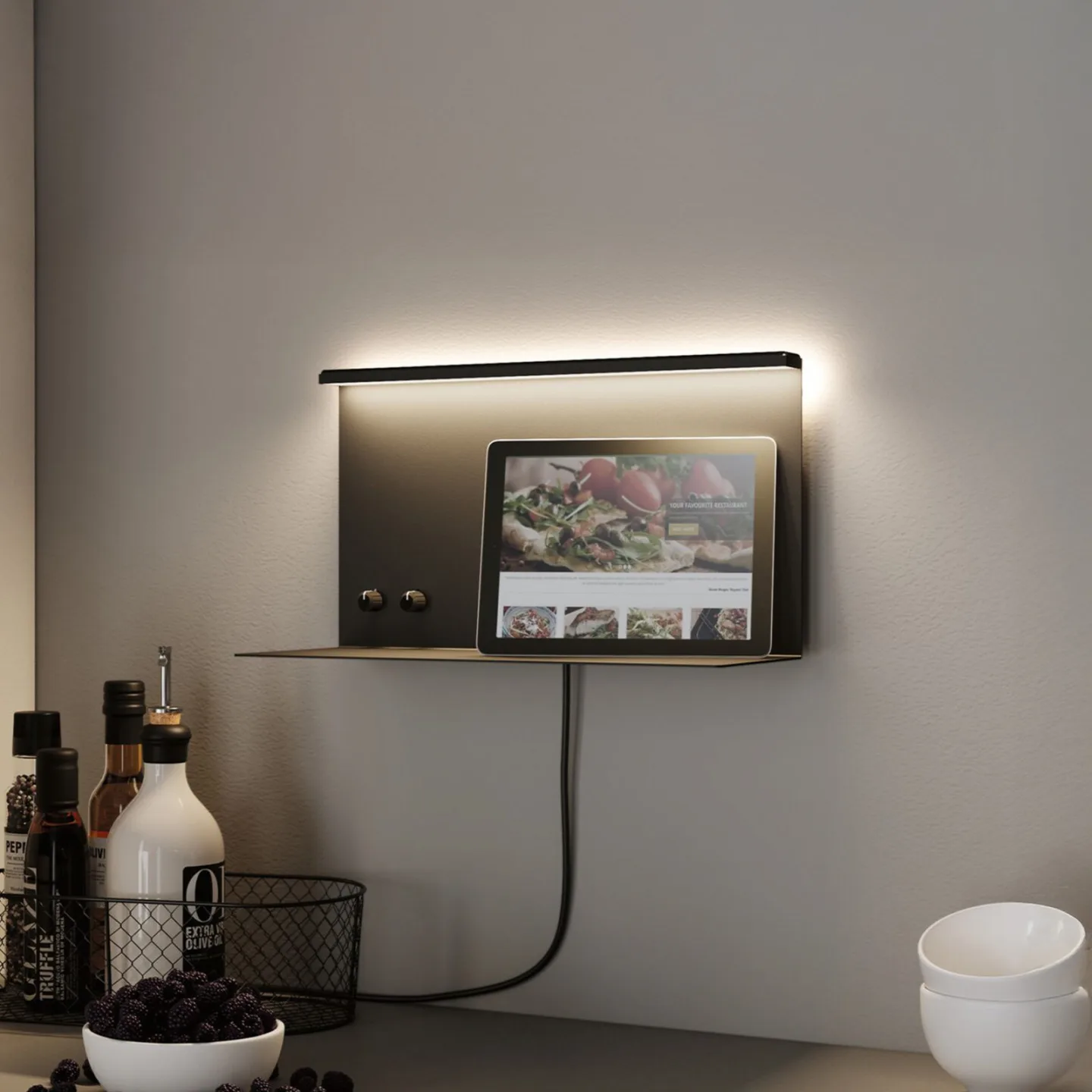 Jarina Wandleuchte Matt Schwarz - Paulmann - Schlafzimmer - Modern - Metall - Eckig