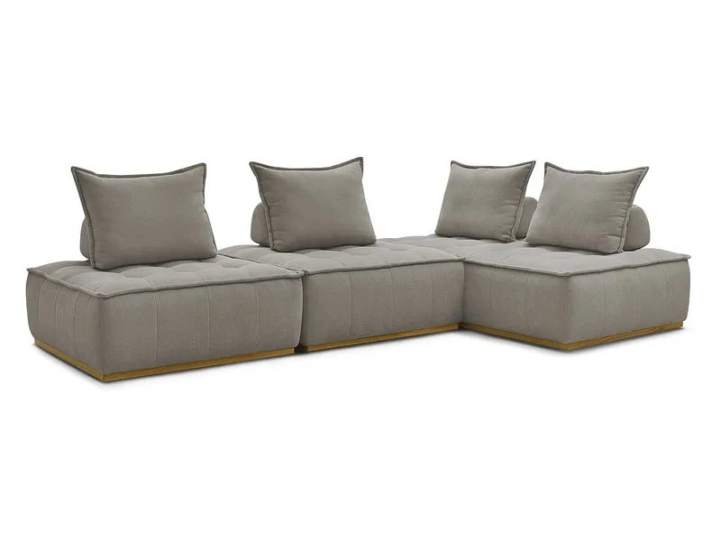 Ecksofa BOBOCHIC ELISA Stoff mit Textur taupe