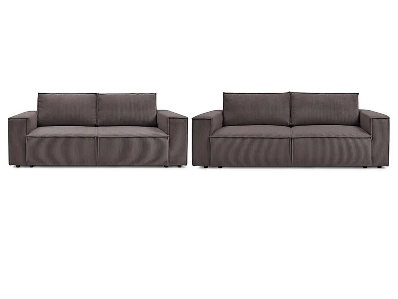 BOBOCHIC 2er + 3er Sofa NIHAD Cord-Stoff taupe
