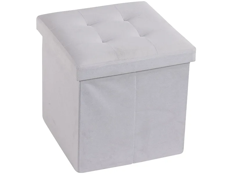 Aufbewahrungshocker IVY 38x38x38cm samt weiss
