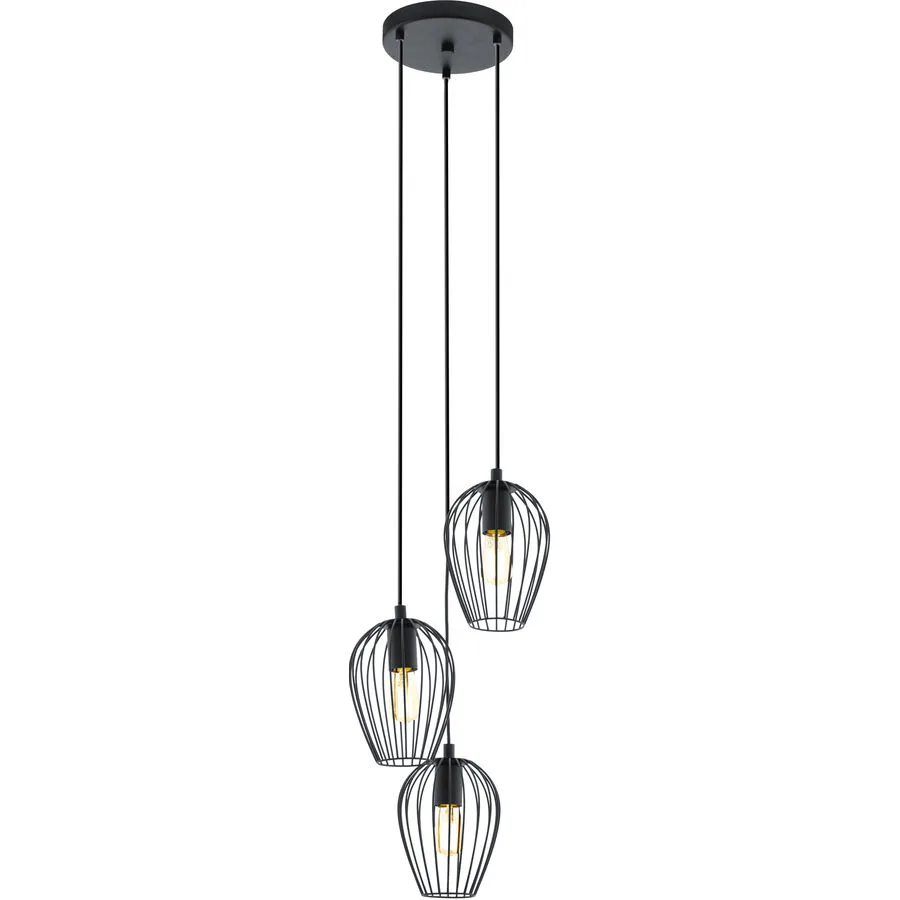 Eglo Pendellampe Newtown Schwarz Stahl 38 cm 130 cm