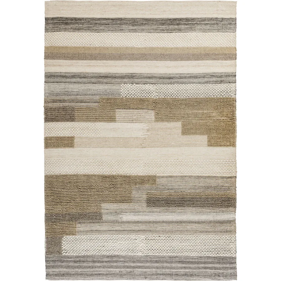 Teppich Nita Natur Farbverlauf/Streifen Wolle 200 x 290 cm