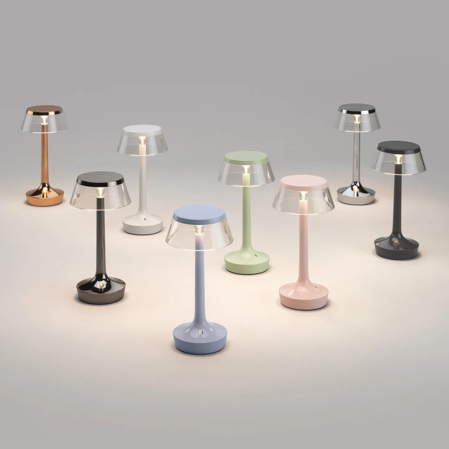 Bon Jour Unplugged Bordlampe Chrome - Flos - Entré - Design - Plast - Med skjerm