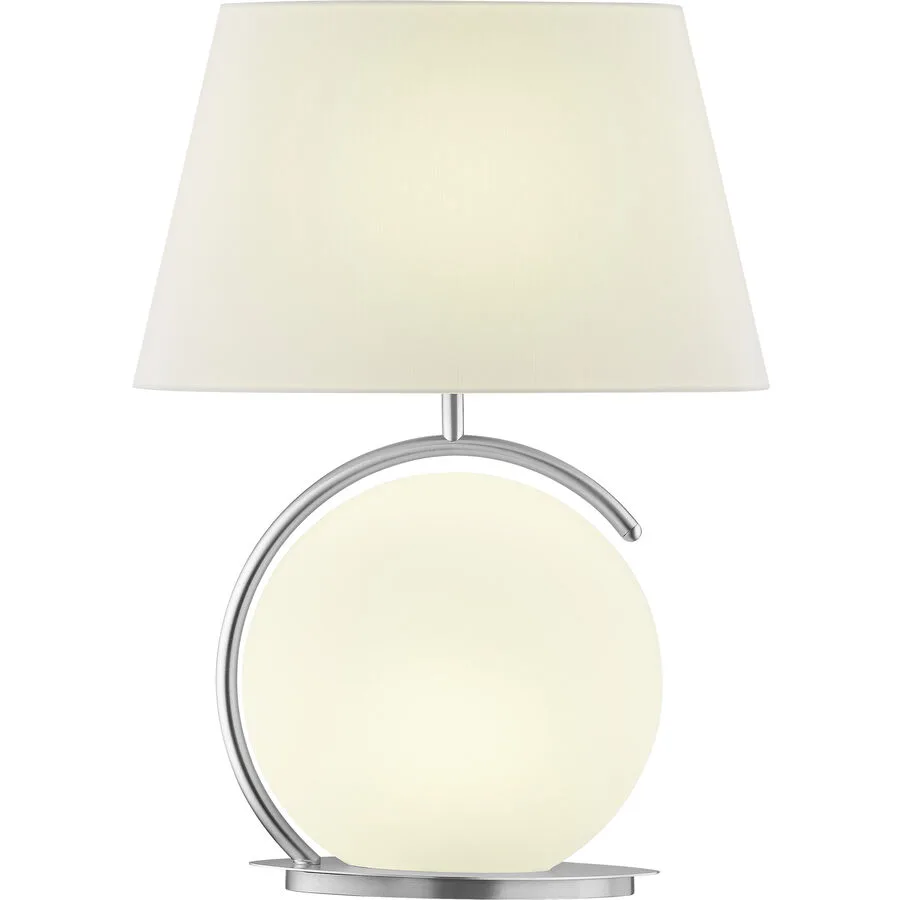 Designer-Tischlampe Bankamp Nana E27 Nickel matt H 51 cm - Farbe: silber, weiss - Material: Eisen - LED - LED Energiesparlampen