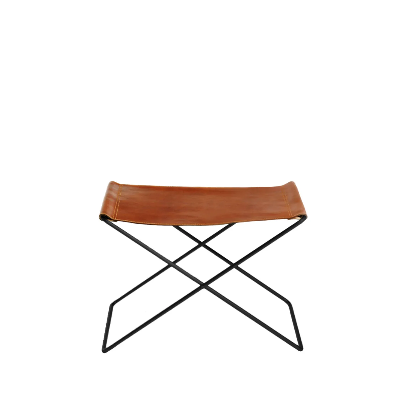 OX Denmarq - Ox Stool, Black Steel Frame, Leather: Cognac - Pallar - Dennis Marquart - Brun - Läder/Metall