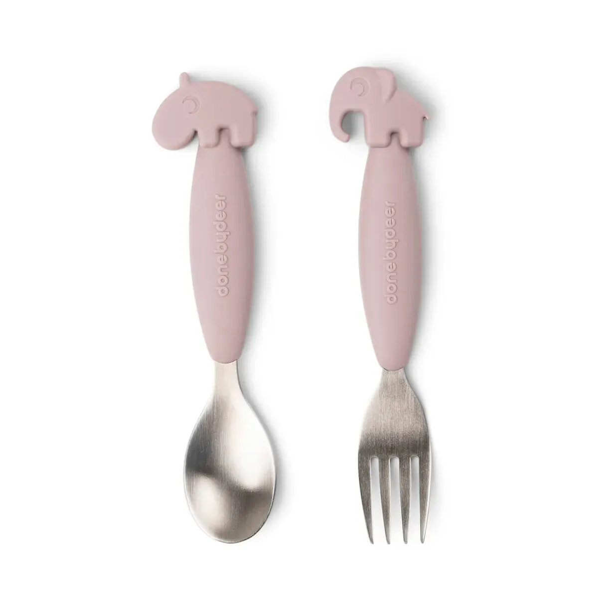 Done by deer Deer Friends Easy-grip Besteckset 2 Teile Powder