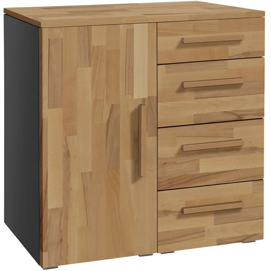 Hasena Kommode Jenni anthrazit/Kernbuche Holz/MDF B 90 H 86 cm
