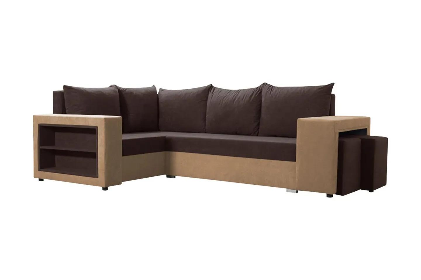 Roma M Hörnbäddsoffa - Brun