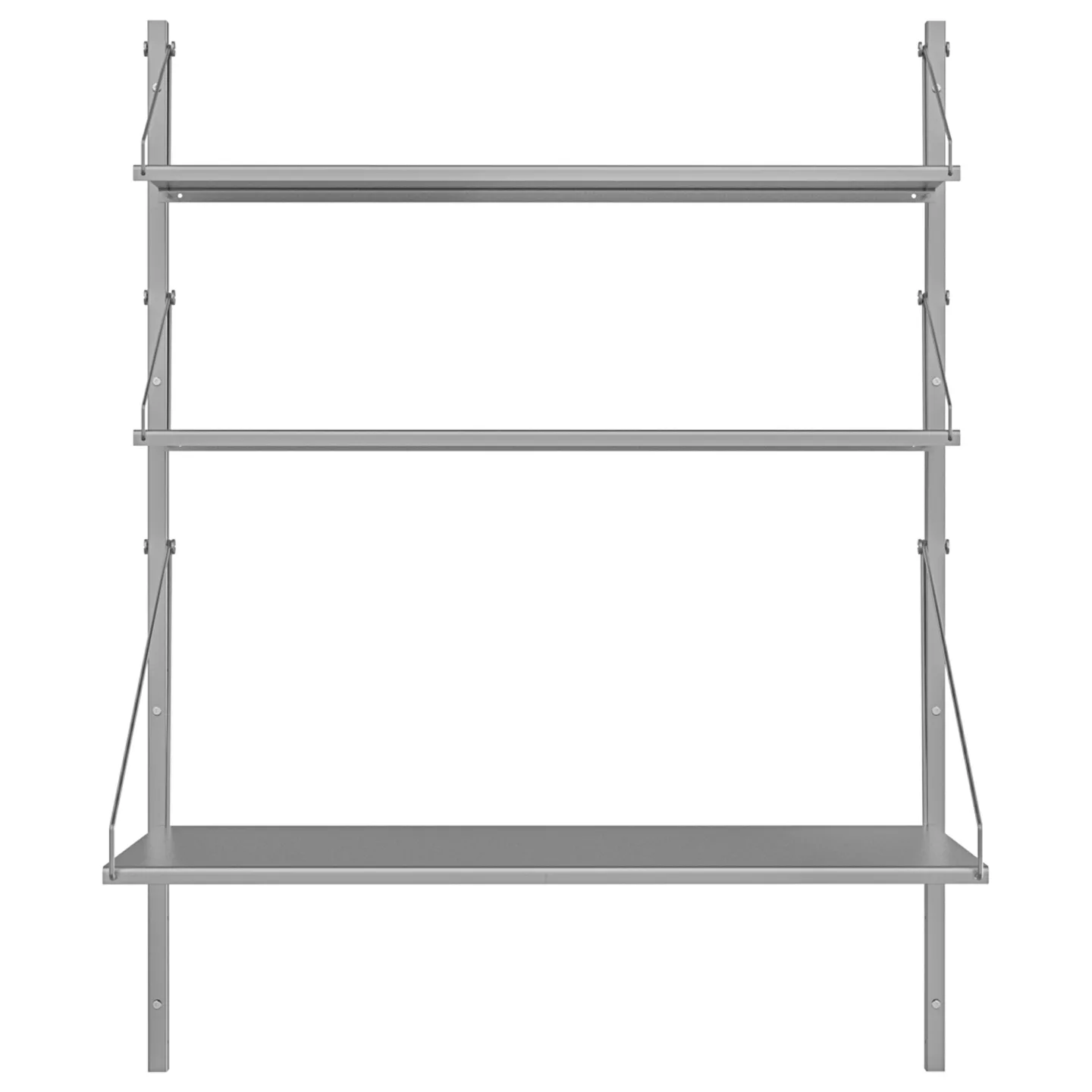 Frama - Shelf Library Desk Section hyllsystem 108/80 stainless steel - Hyllor & Hyllsystem - Kim Richardt - Silver - Metall