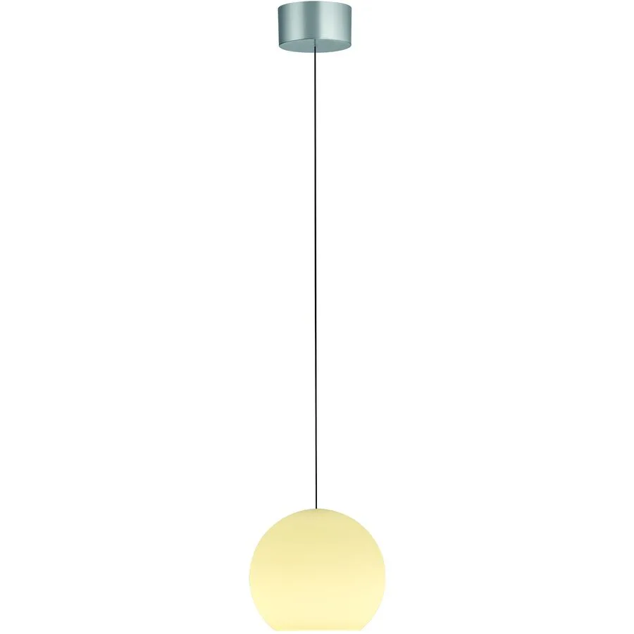 Designer-Pendellampe Bankamp Globe aluminium matt 1-flammig dimmbar D 19 cm - LED - Lichtfarbe: Extra warmweiss - Material: Silikon/Eisen -