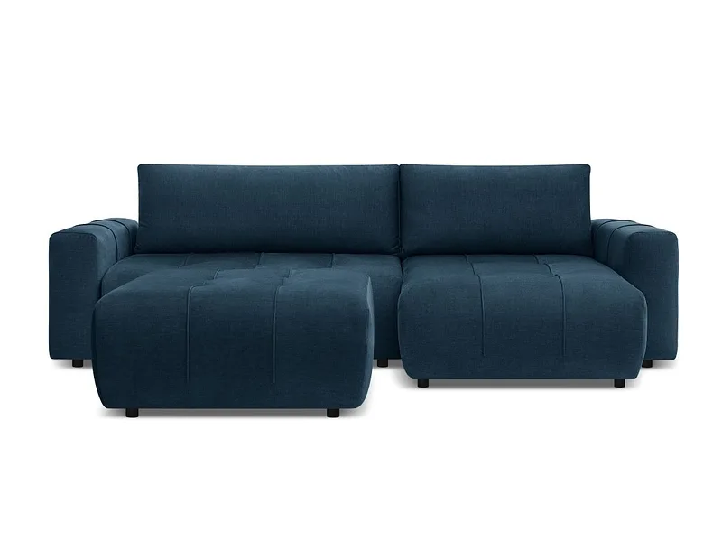 Ecksofa mit Hocker BOBOCHIC ARSENE Samt blau