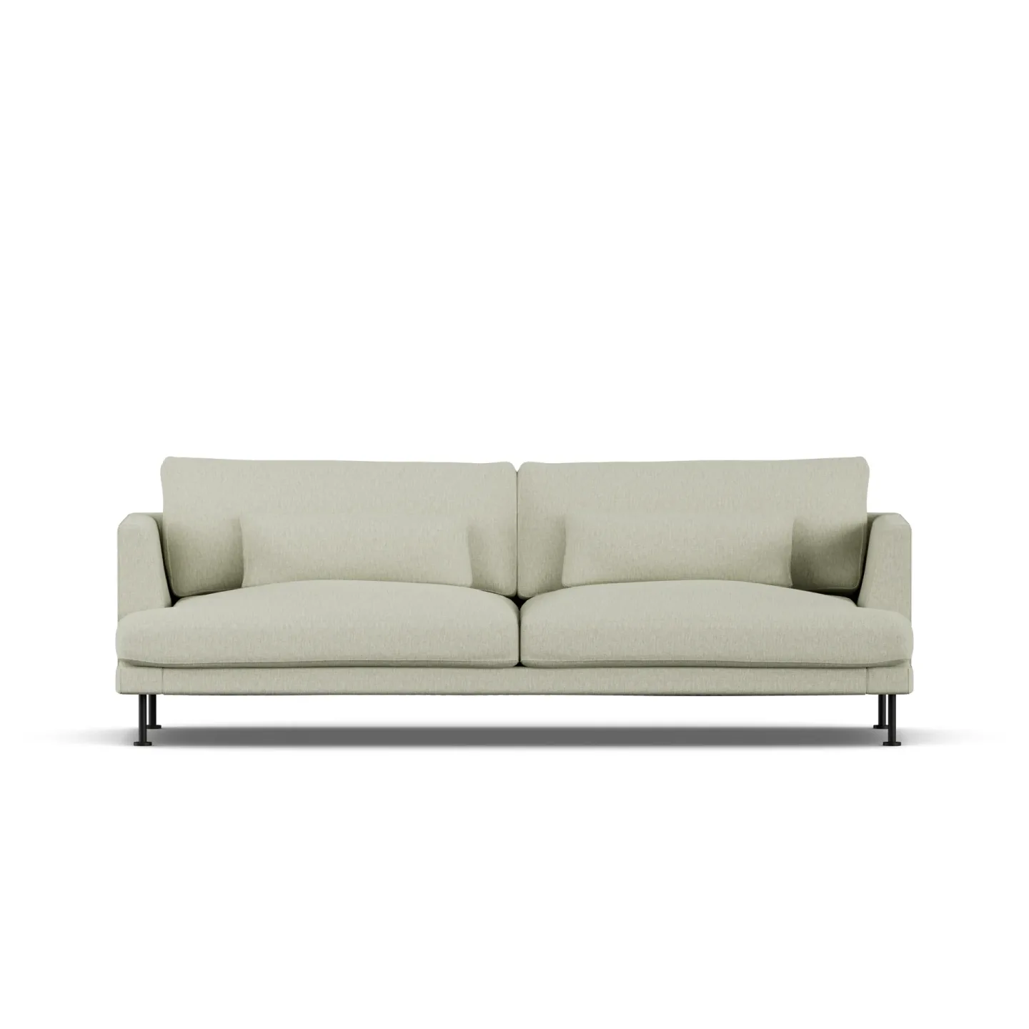 1898 Bredhult Sofa Luiza Beige 3981-Schwarzer Stahl, 3-sitzig